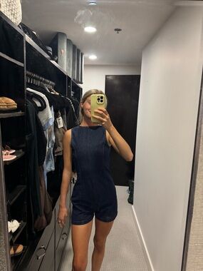 Princess Polly Dark Blue Denim Sleeveless Romper